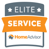 A home advisor elite service badge.